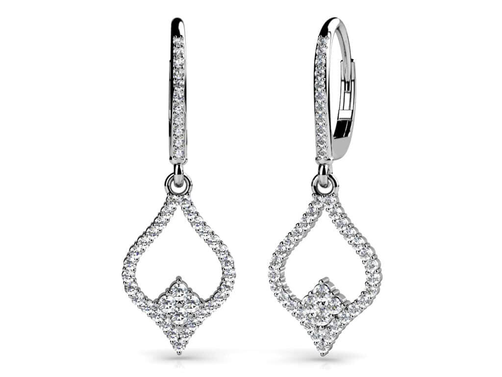 Diamond Lined Pendant Earrings Diamond with 0.77 ct.(finished) 1.2mm, 1.6mm